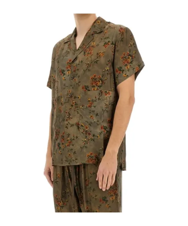 Motif Printed Short-Sleeved Shirt