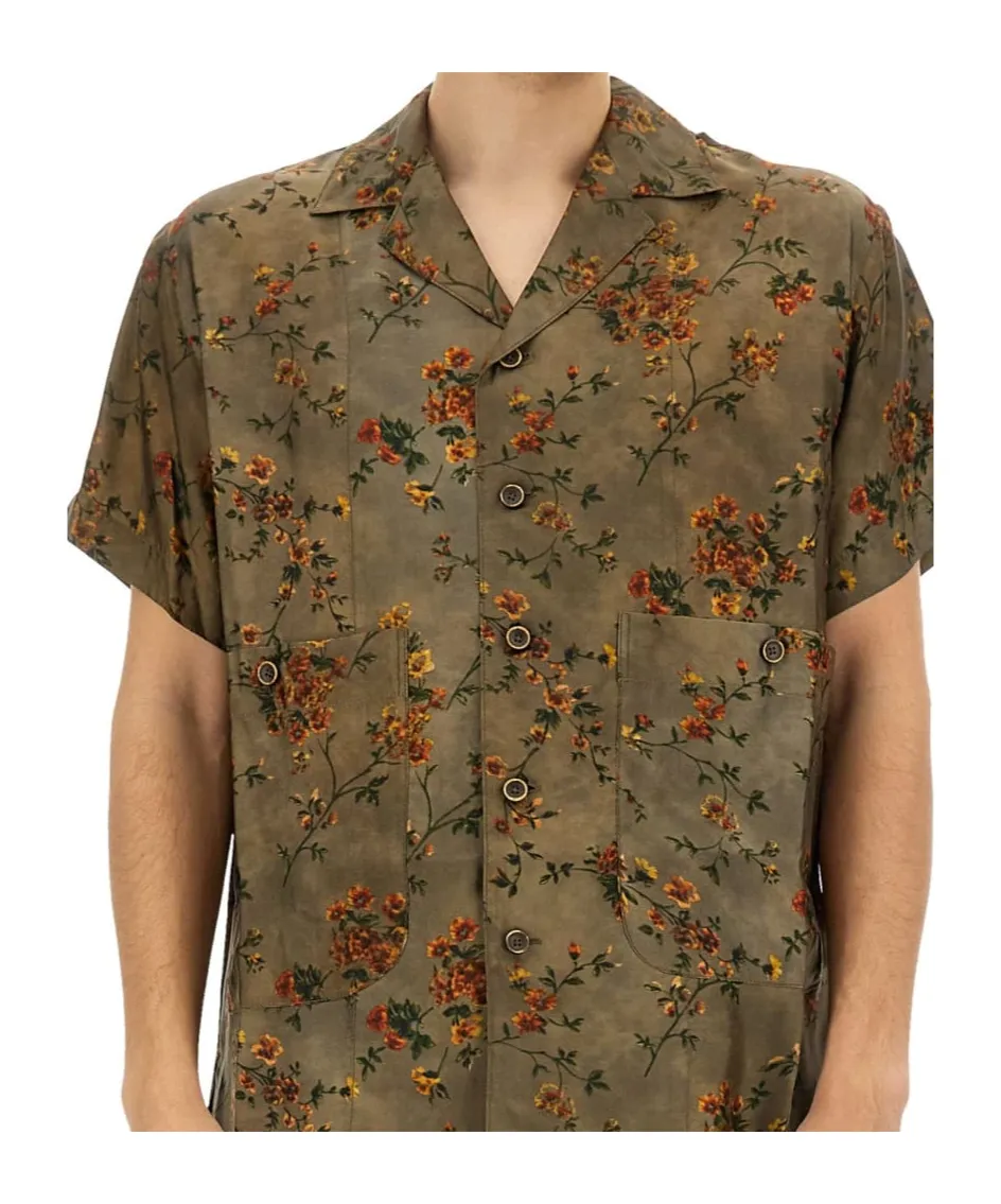 Motif Printed Short-Sleeved Shirt
