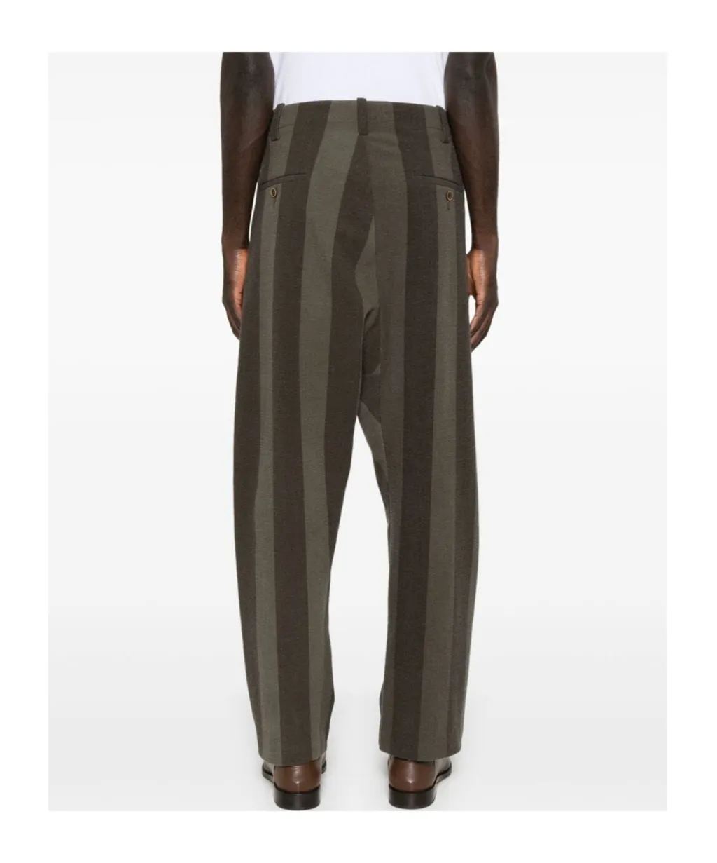 Tapered Leg Striped Trousers