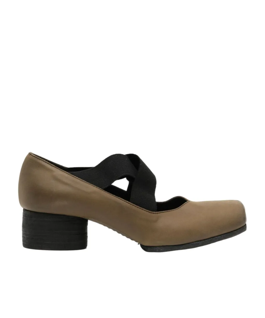 Square Head Cross-Strap High Heels