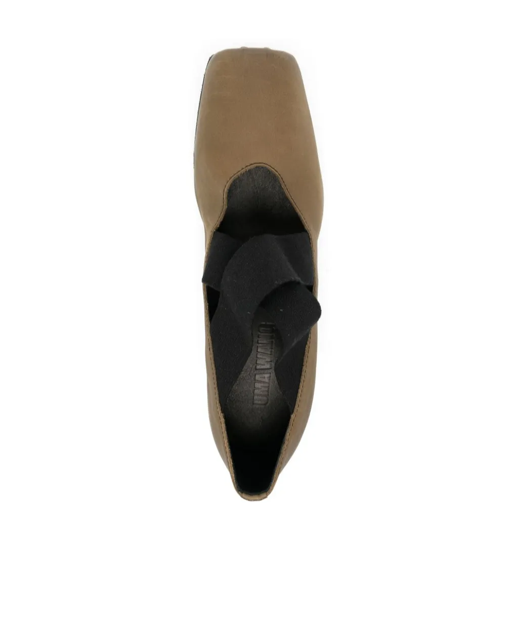 Square Head Cross-Strap High Heels