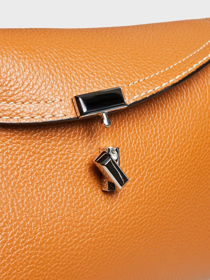 Logo Plaque Foldover Top Crossbody Bag