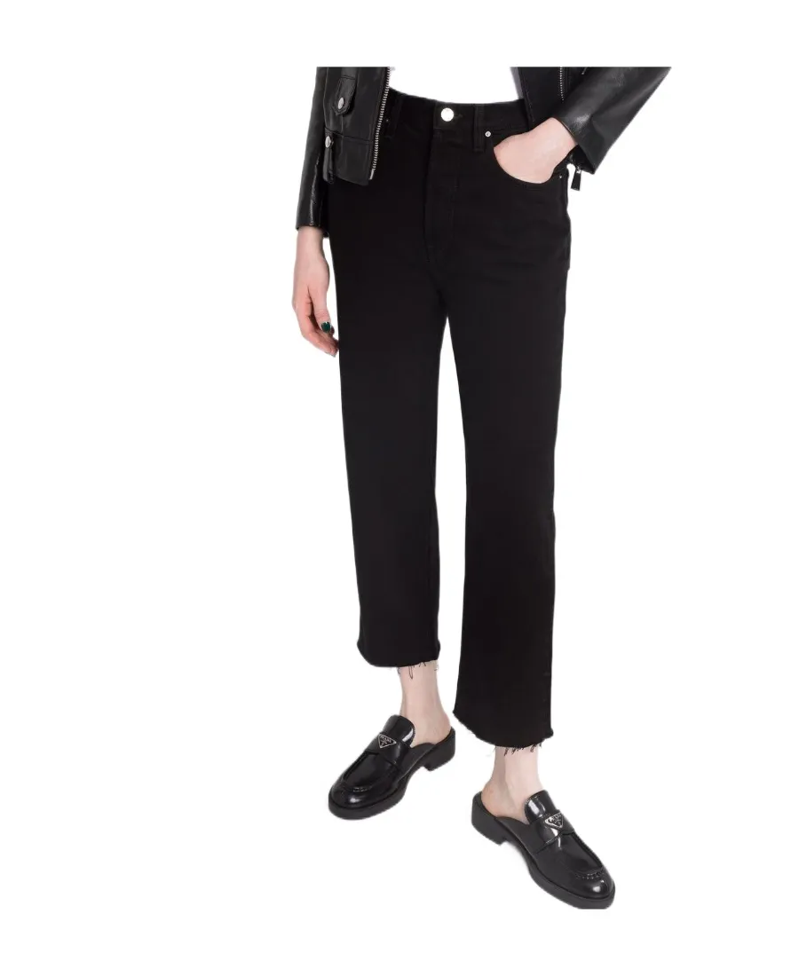 Cropped Straight-Leg Jeans