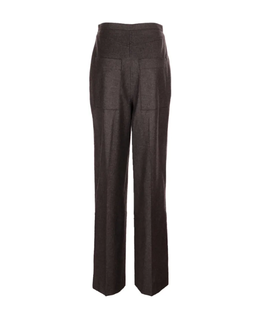 High-Waisted Wool Trousers
