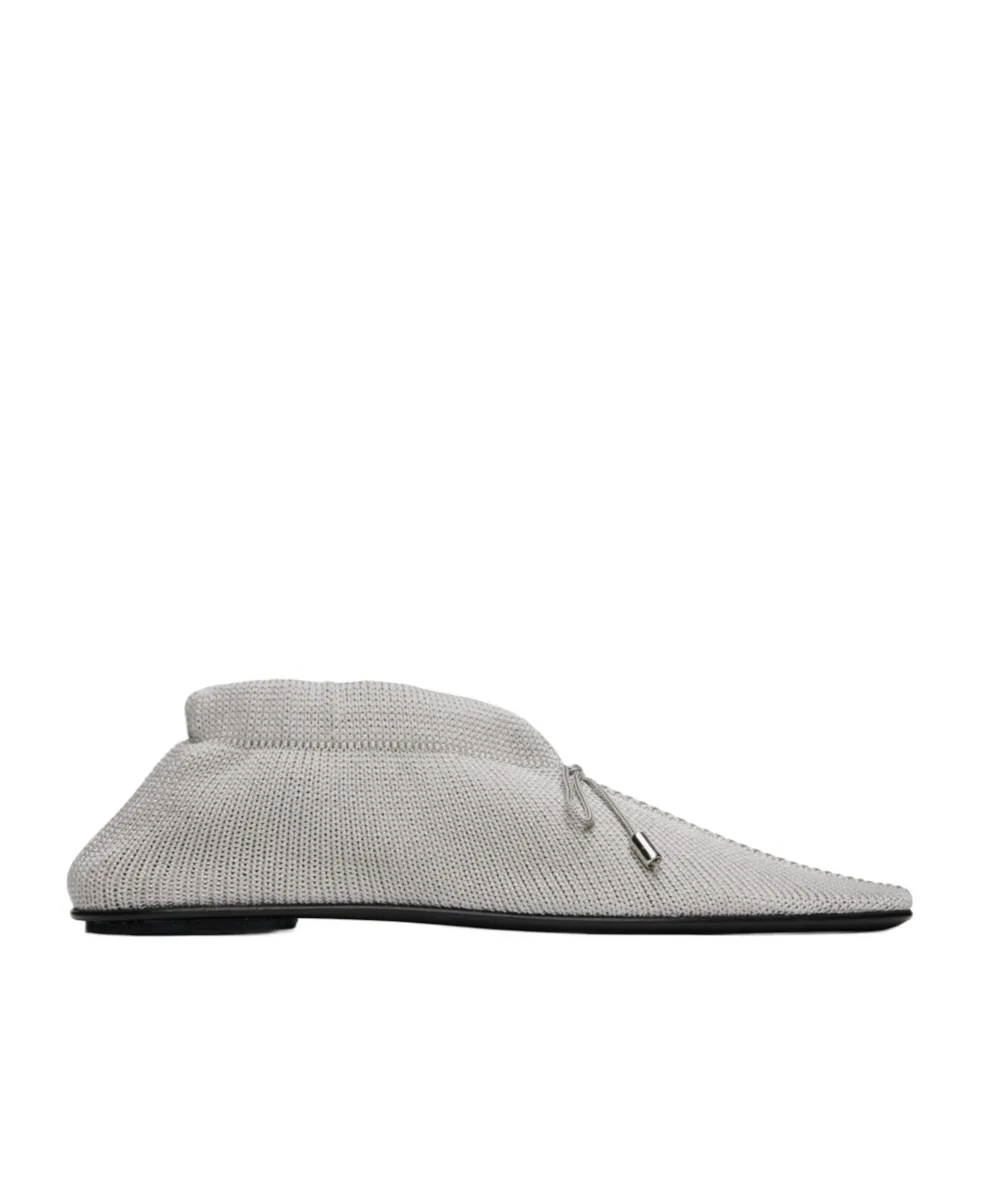 Bow-Detail Knitted Ballerina Shoes