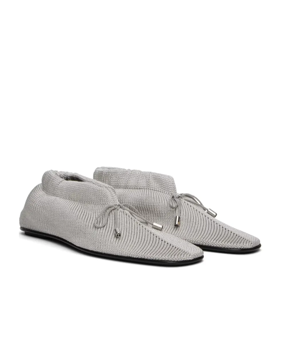 Bow-Detail Knitted Ballerina Shoes