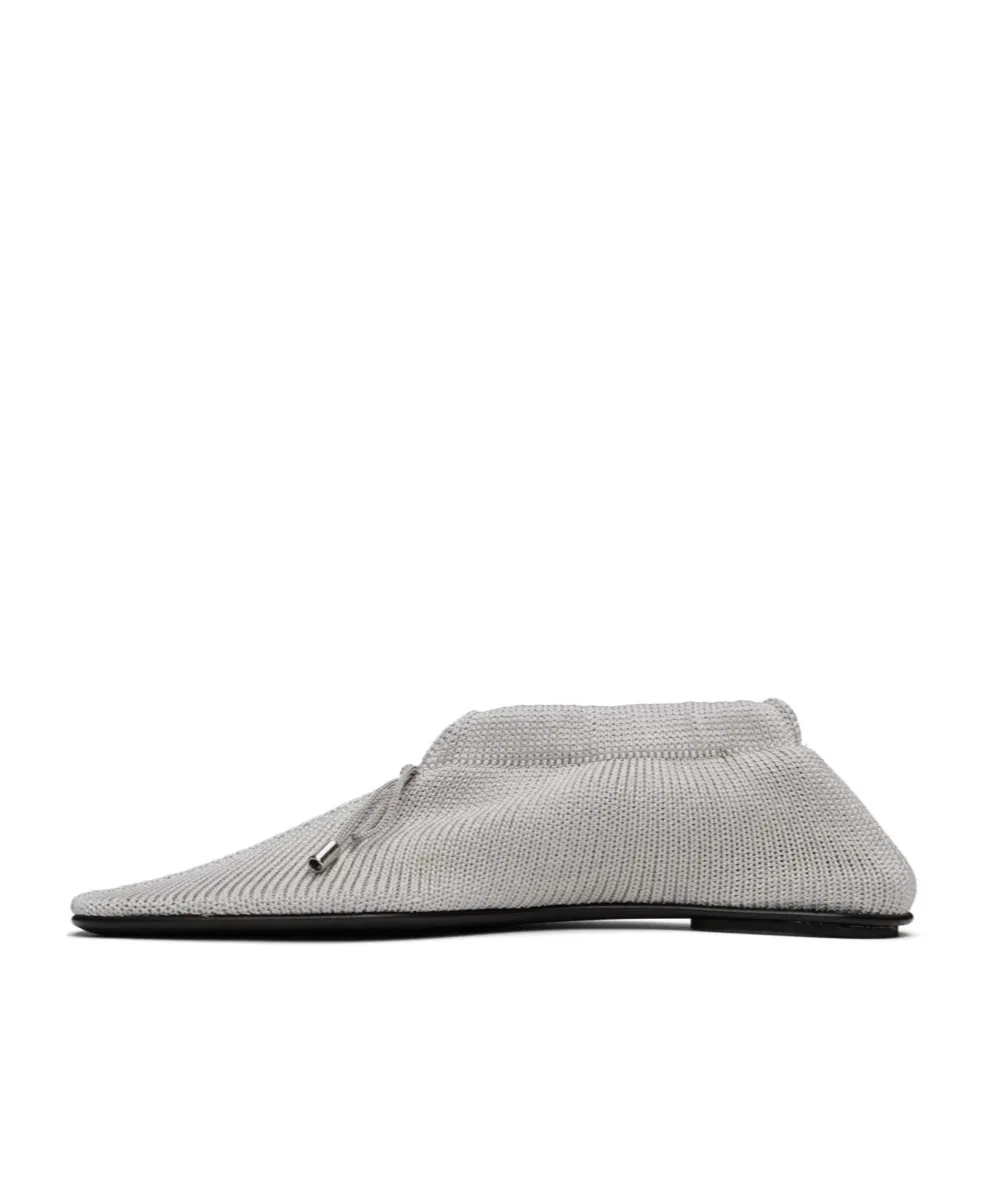 Bow-Detail Knitted Ballerina Shoes