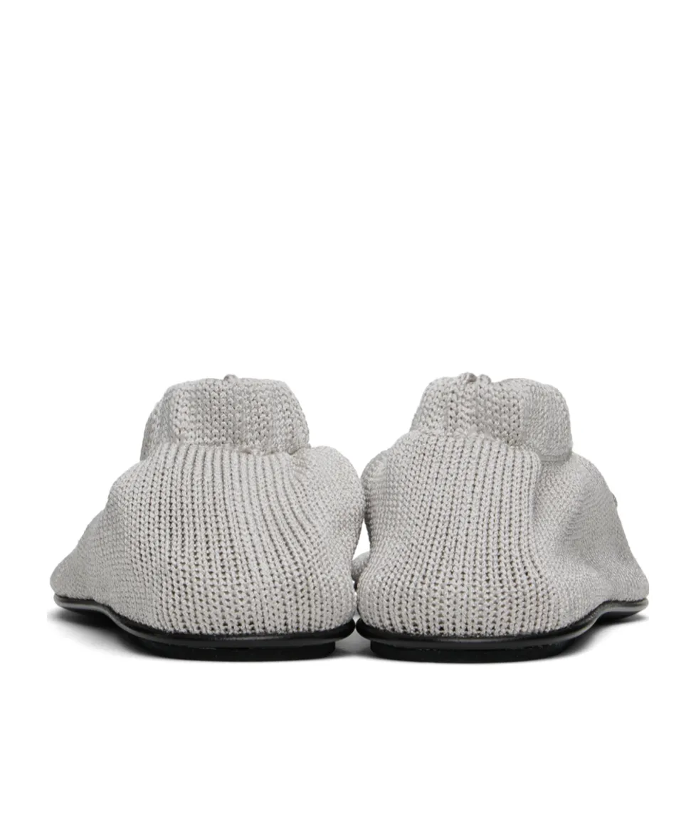 Bow-Detail Knitted Ballerina Shoes
