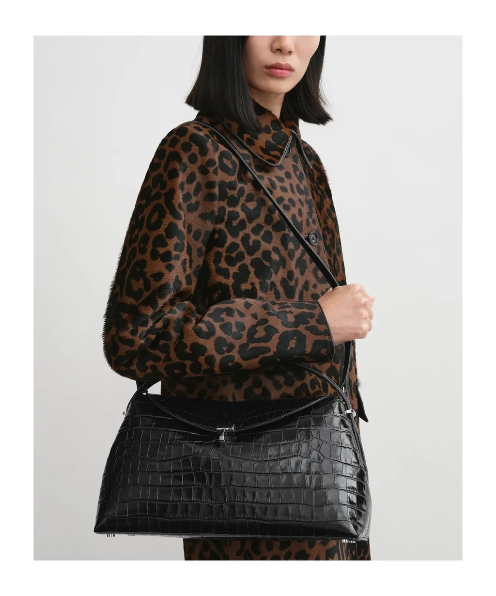 T-Lock Leather Tote Bag