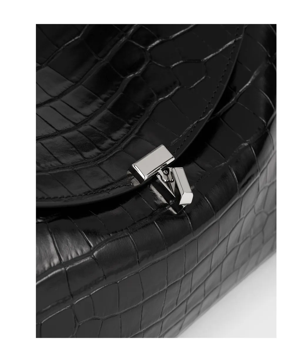 T-Lock Leather Tote Bag