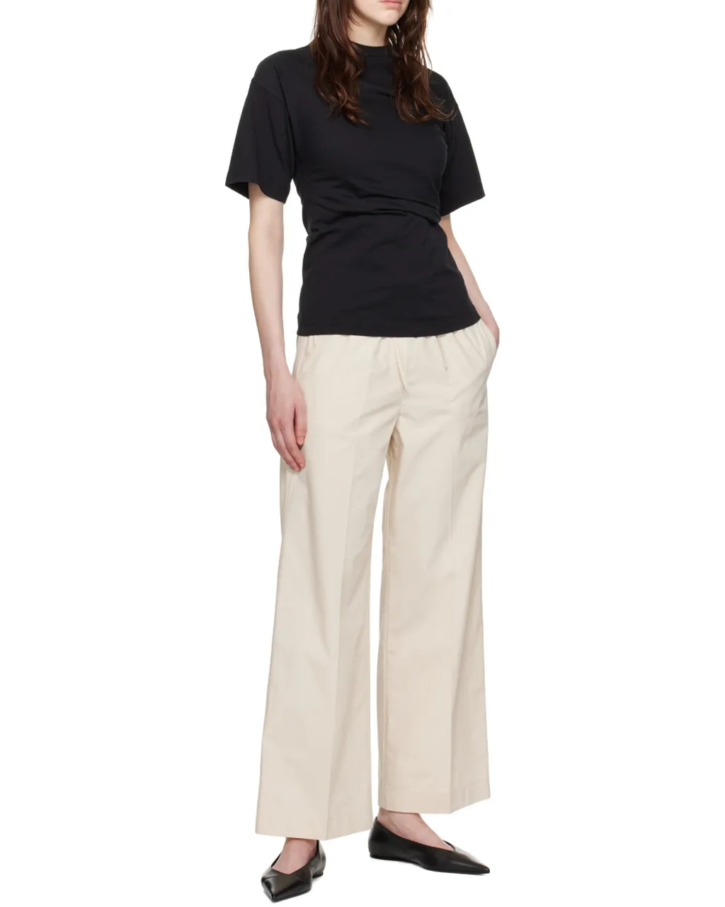Crewneck Asymmetric Hem T-Shirt