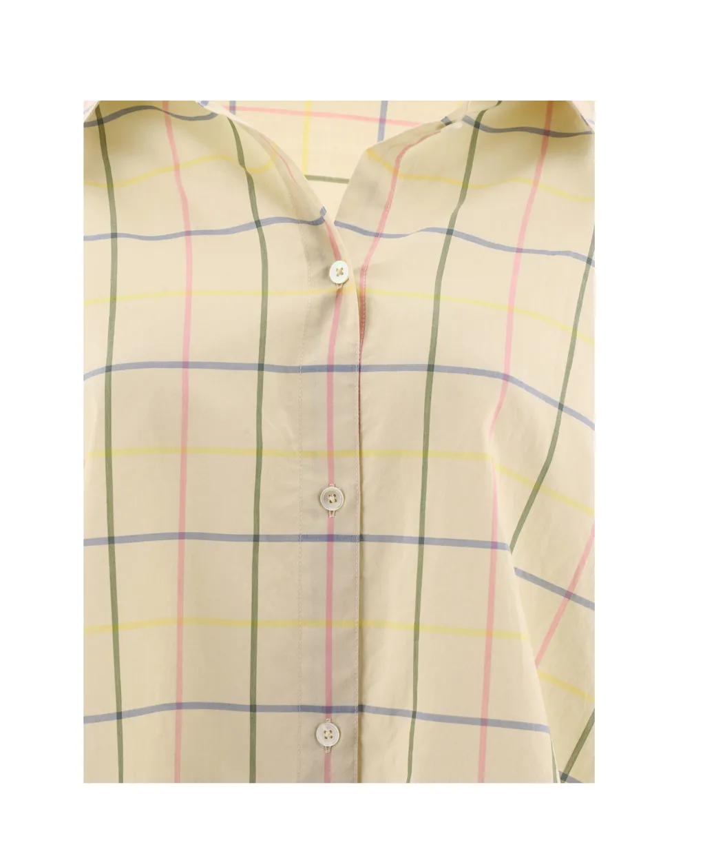 Windowpane Printed Long Sleeved Shirt