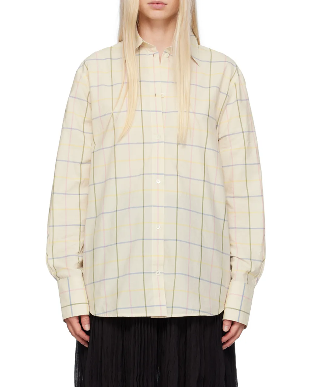 Windowpane Printed Long Sleeved Shirt