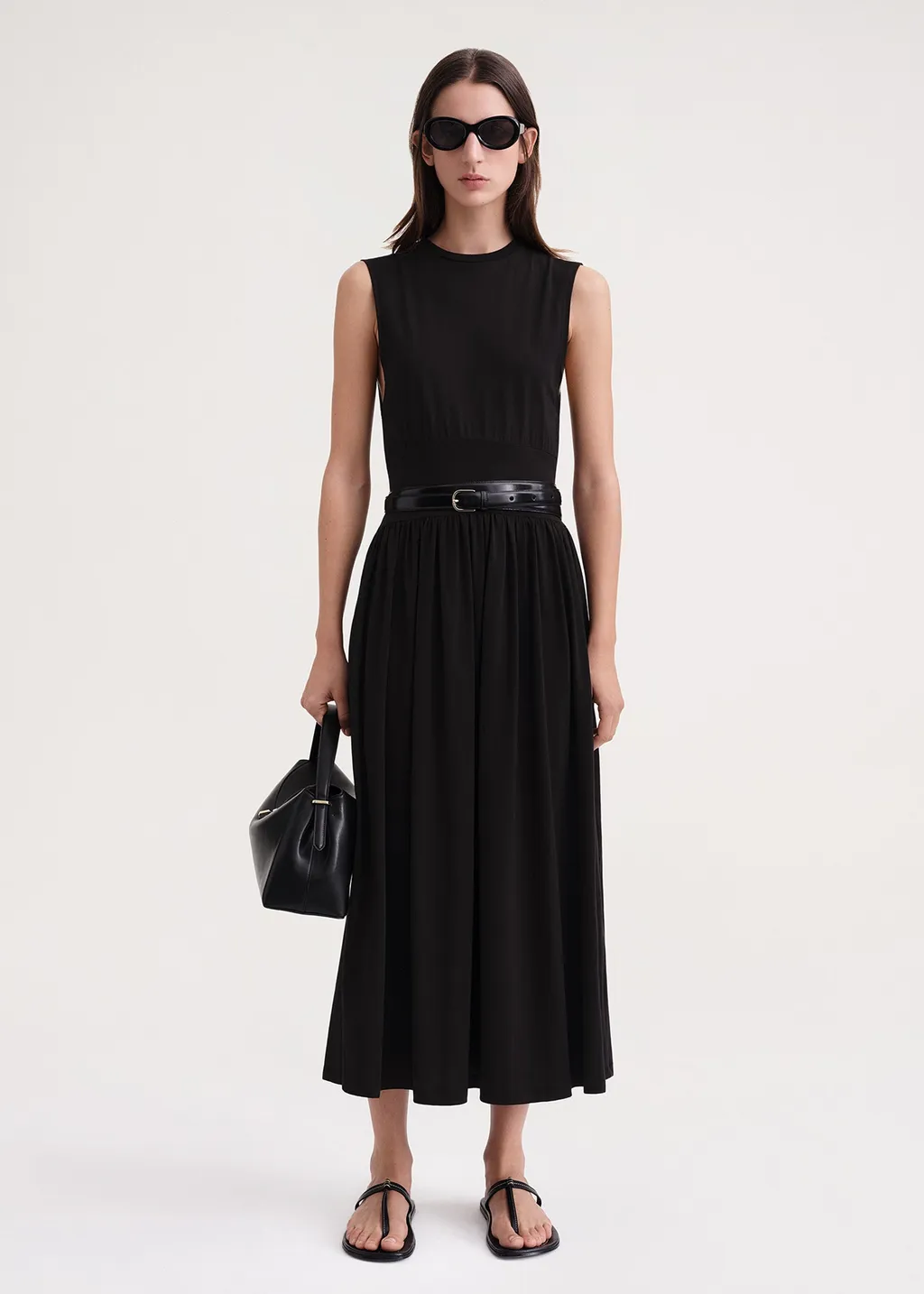 Pleated Sleeveless Dress
