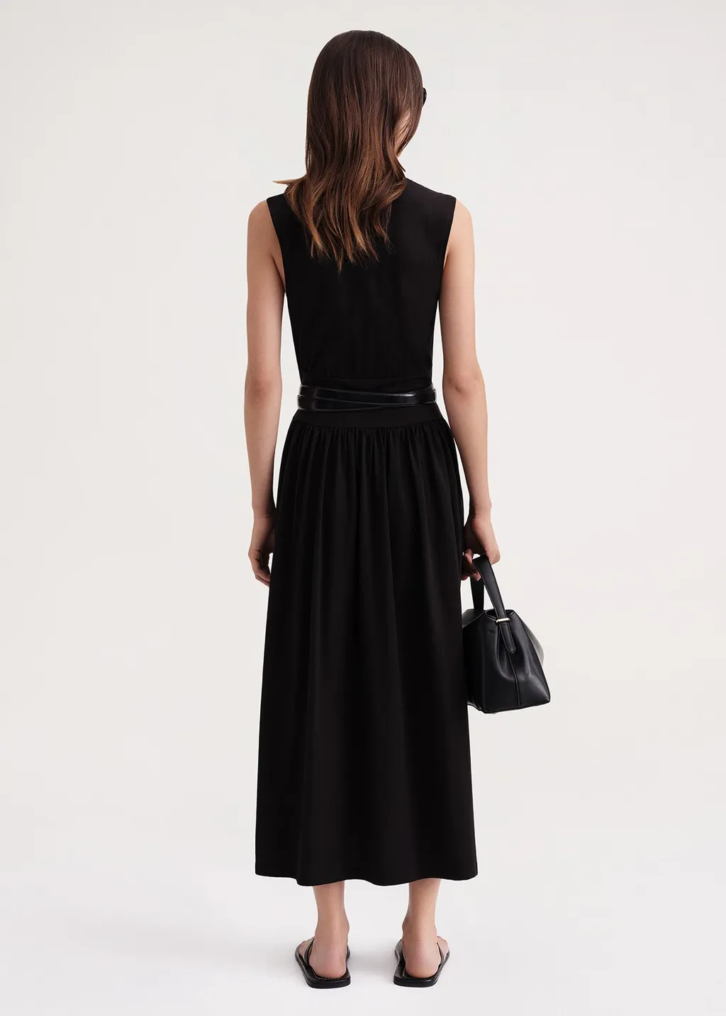 Pleated Sleeveless Dress