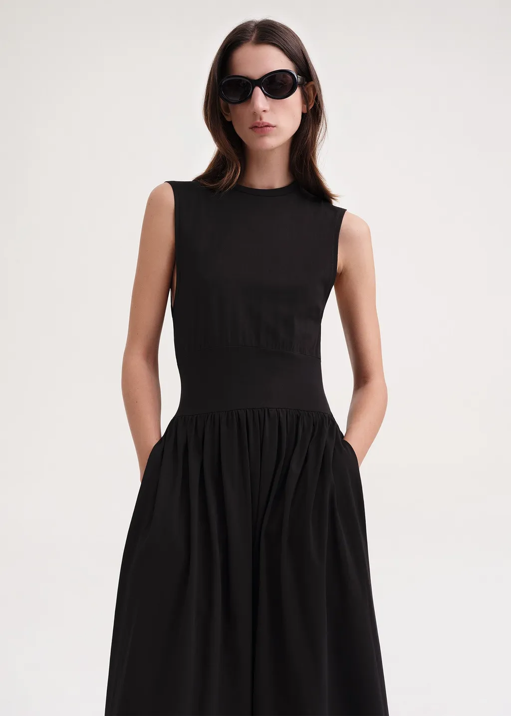 Pleated Sleeveless Dress