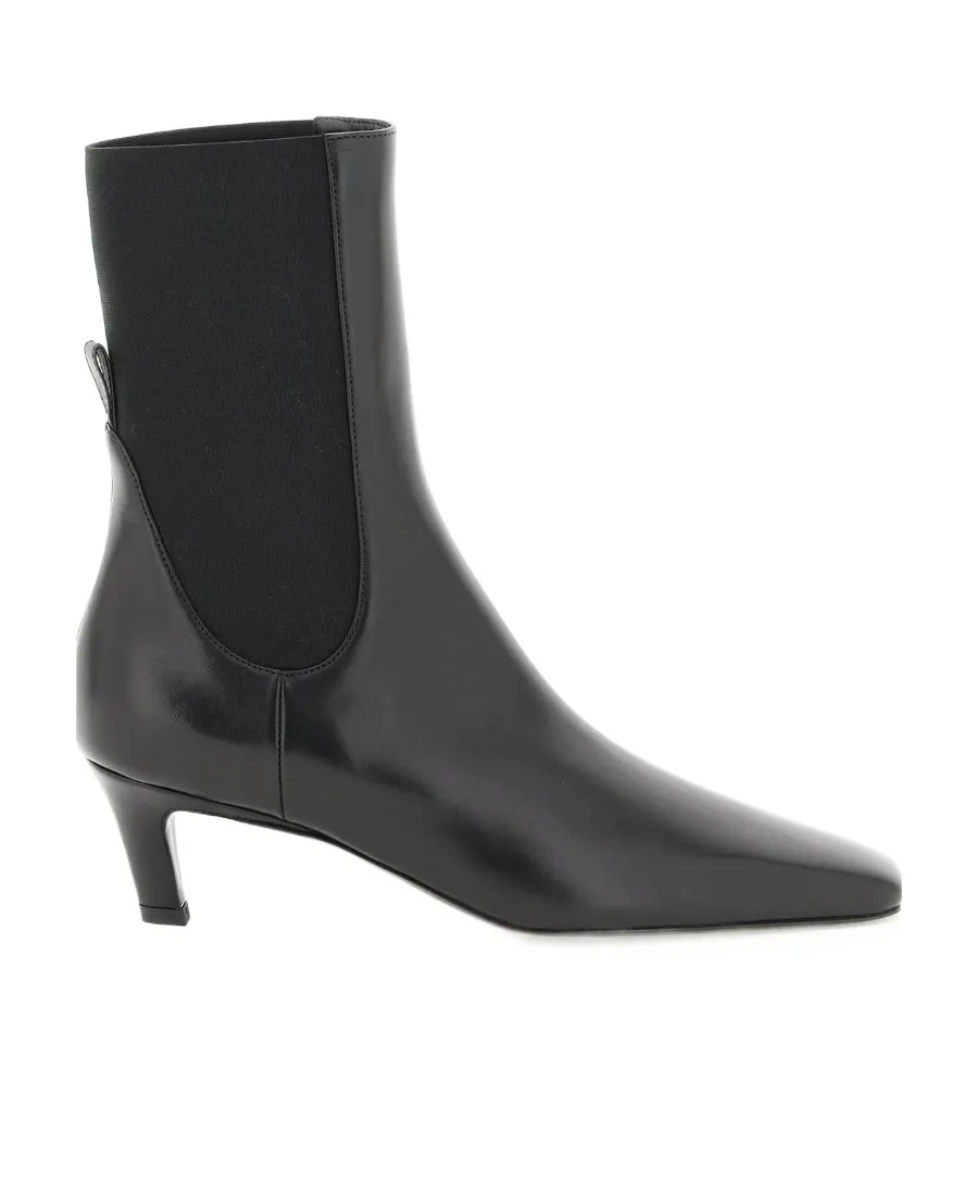 Mid-Heel Square-Toe Ankle Boots
