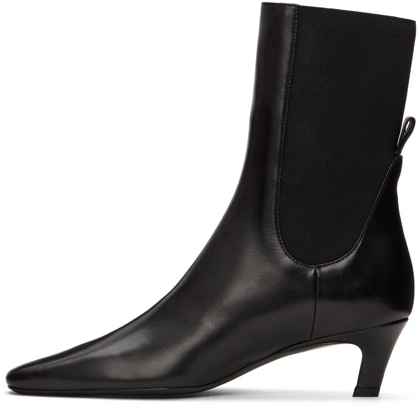 Mid-Heel Square-Toe Ankle Boots