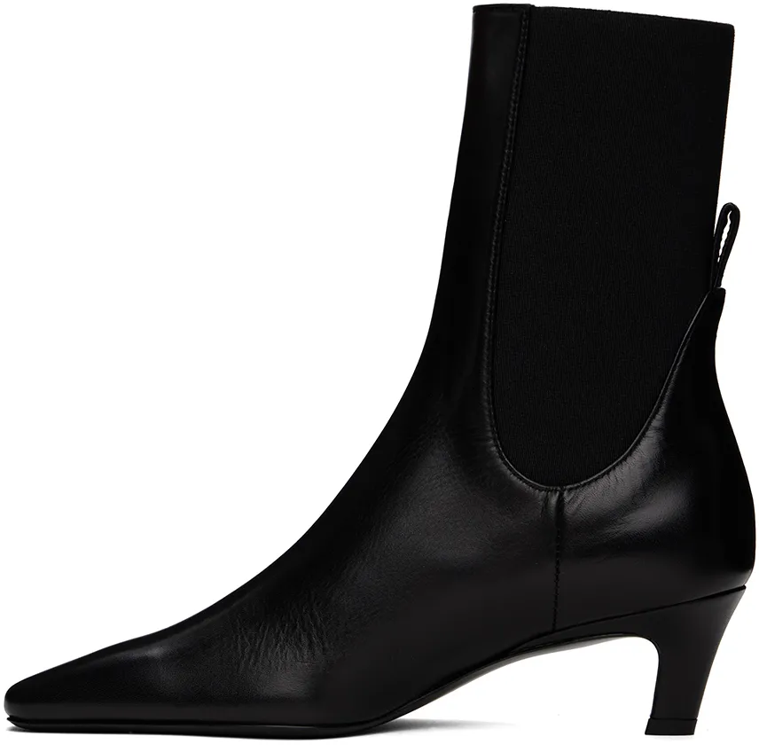 Mid-Heel Square-Toe Ankle Boots
