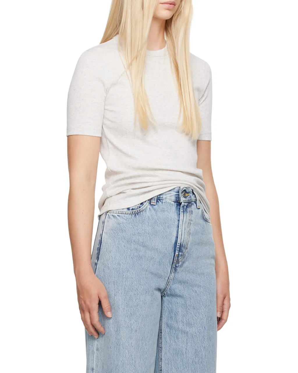 Fine-Ribbed Cotton T-Shirt