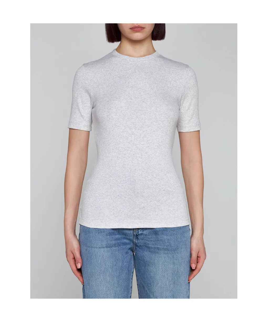 Fine-Ribbed Cotton T-Shirt