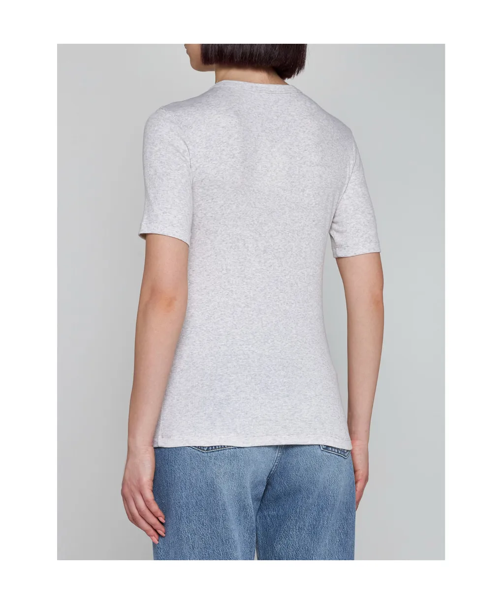 Fine-Ribbed Cotton T-Shirt