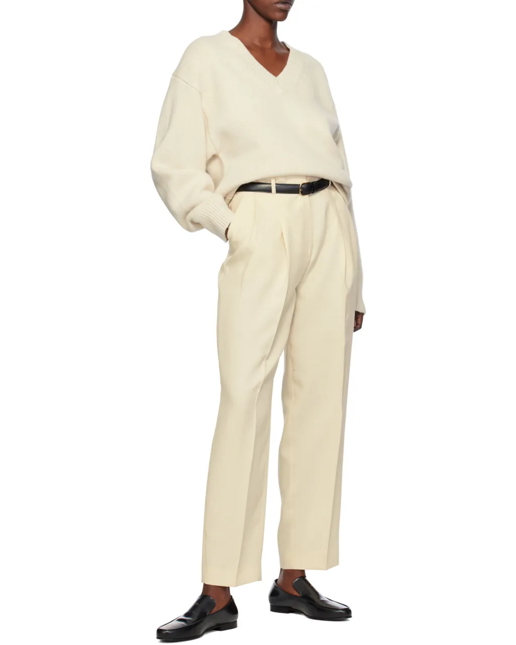 Double-Pleated Tapered Trousers