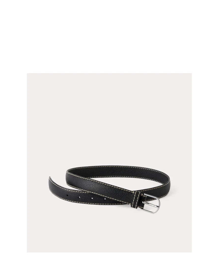 Stitch-Detailed Buckled Belt