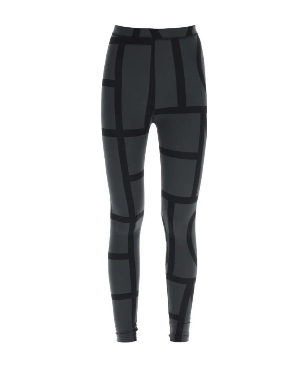 Two-Tone Monogram Printed Leggings