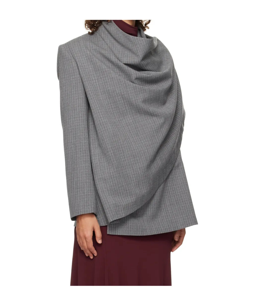 Ren Pinstripe Drape Jacket