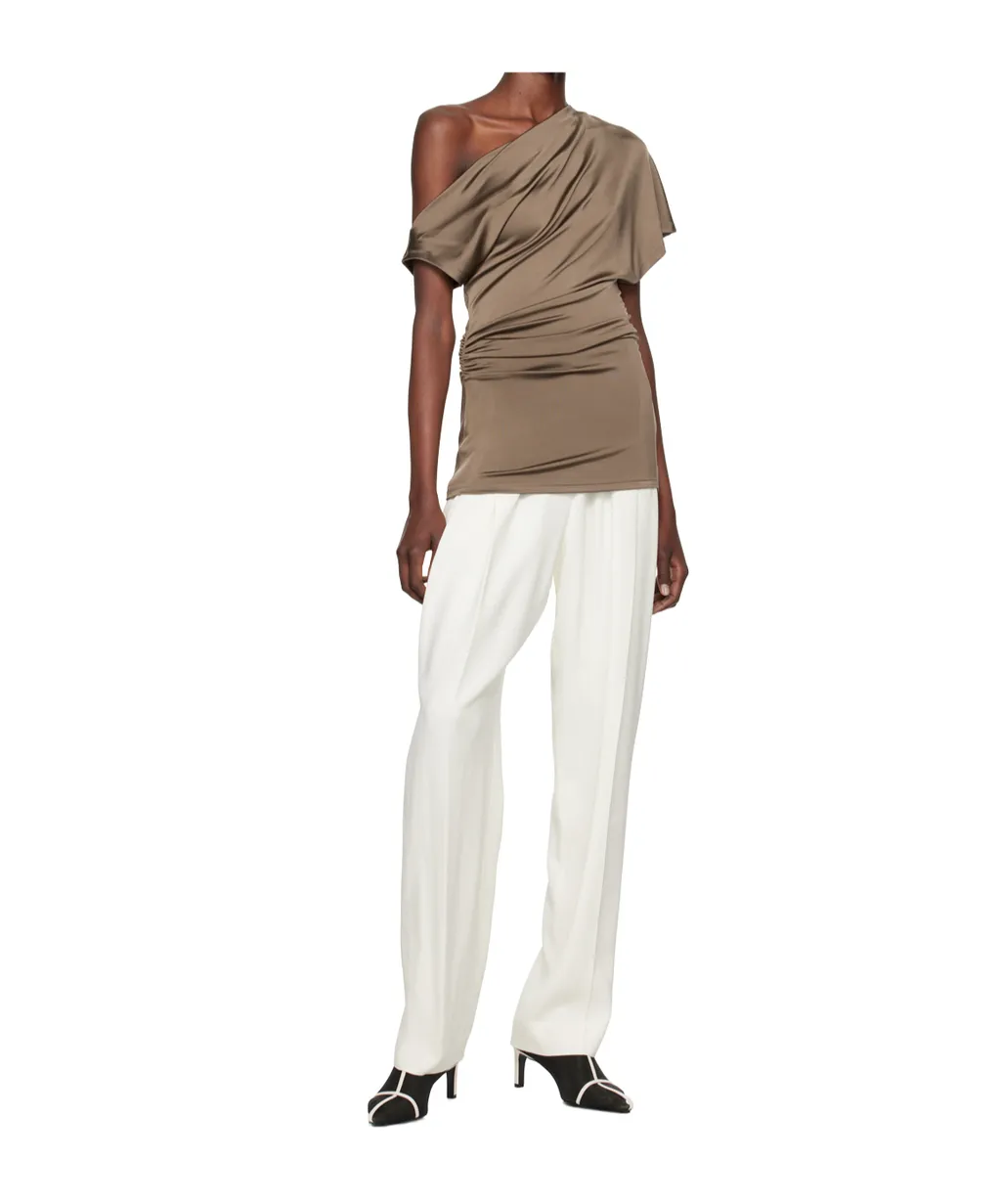 High-Waisted Pleated Track Pants