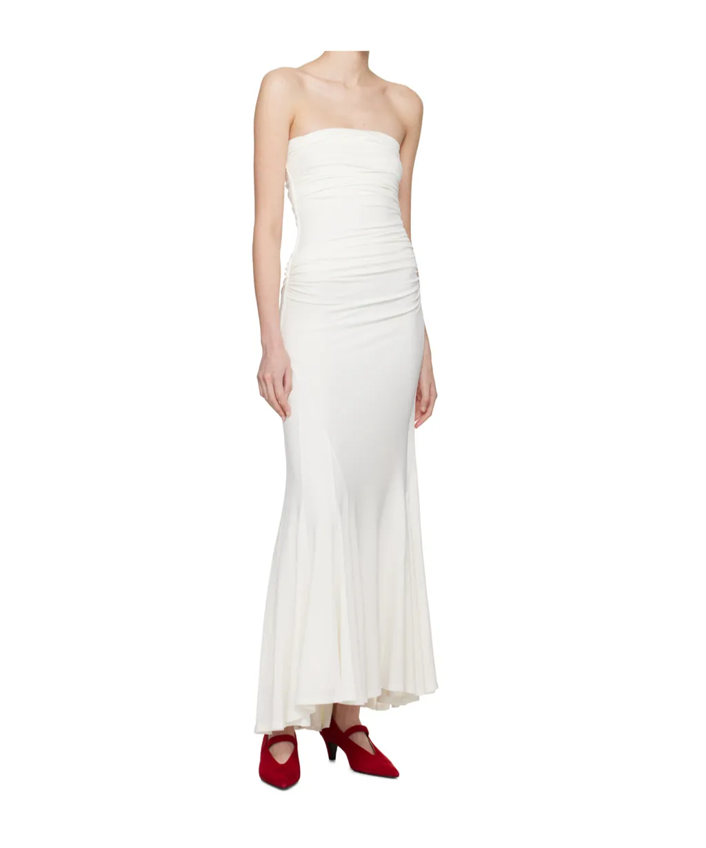 Pleated Tube Top Dress