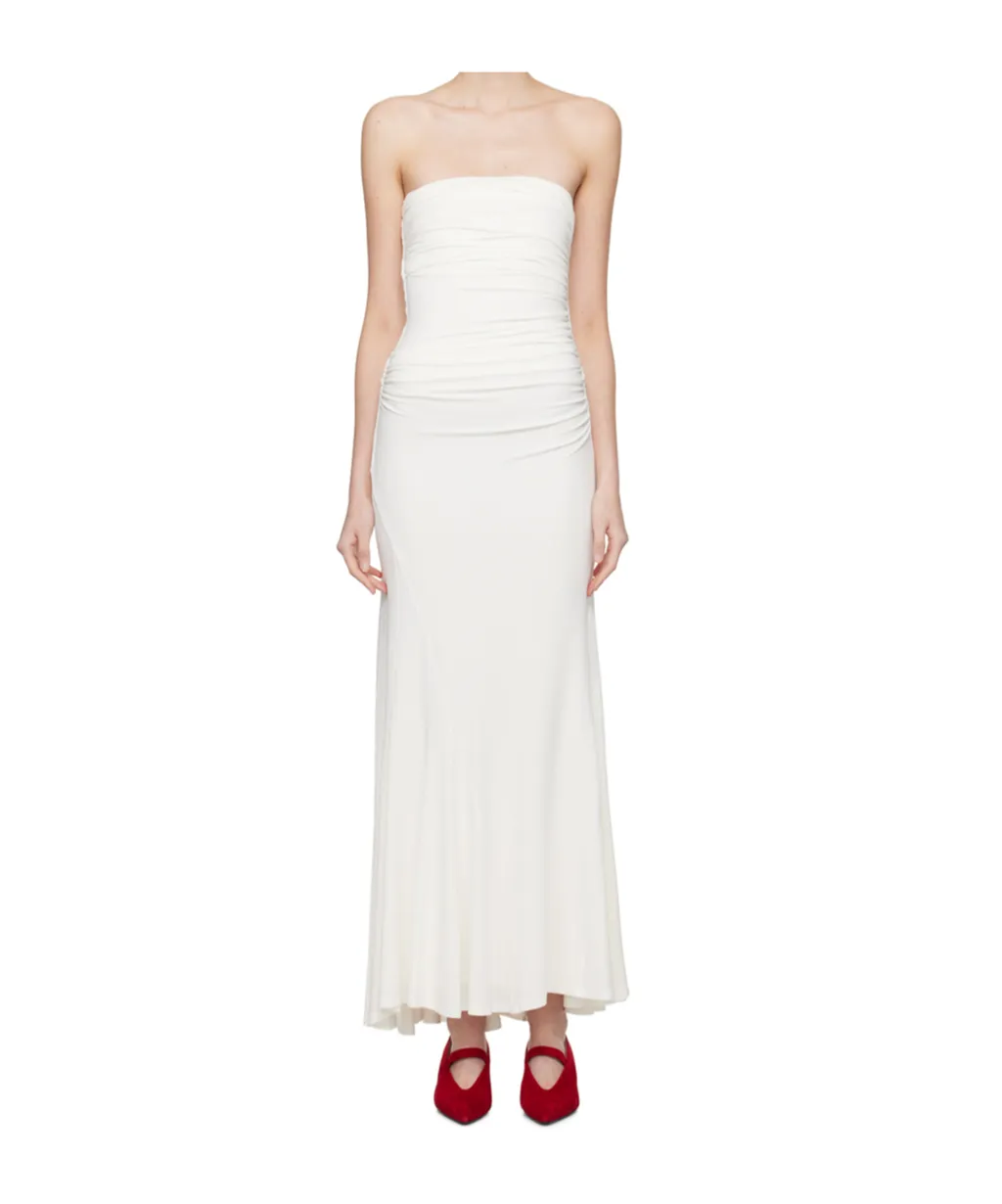 Pleated Tube Top Dress