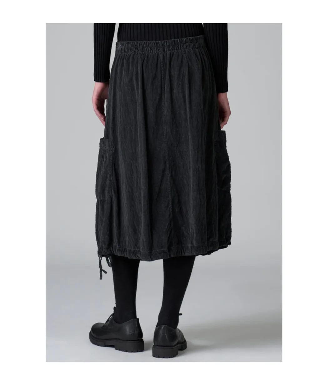 Button-Fly Midi Skirt