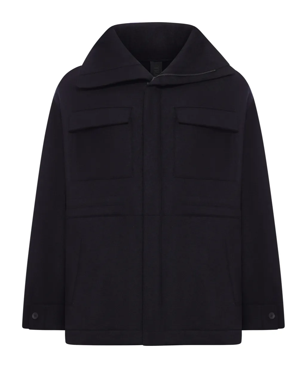 Flap-Pocket Hooded Jacket