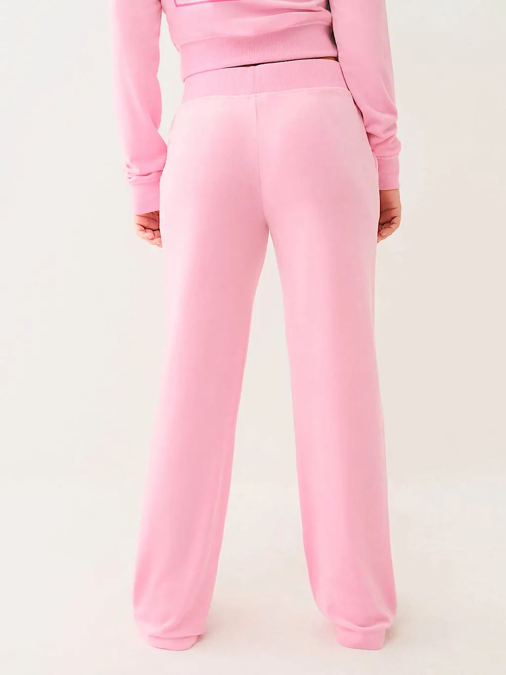 Velour Crystal Horseshoe Straight Leg Pant