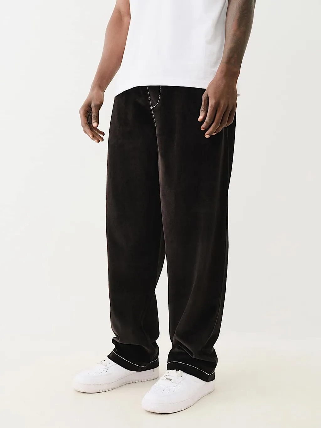 Velour Big T Straight Pant