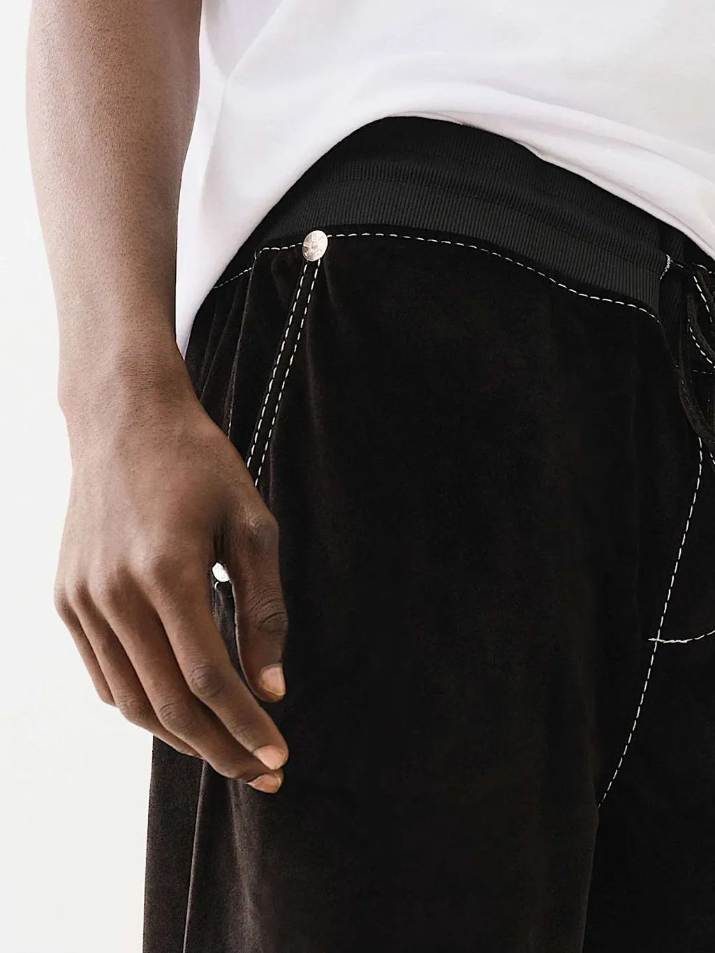 Velour Big T Straight Pant