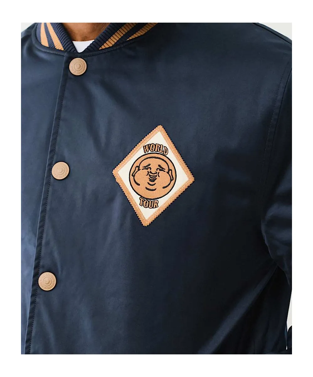 Satin Embroidered Bomber Jacket