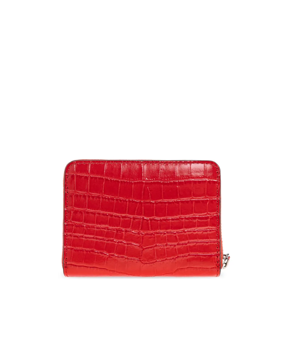 Crocodile-Embossed Zip-Around Wallet
