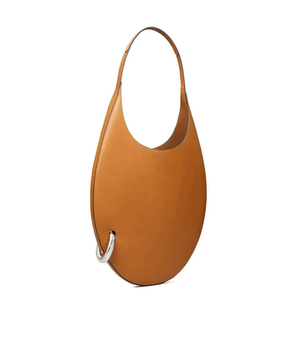 Pierced Leather Shoulder Bag