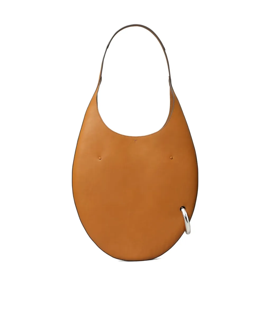 Pierced Leather Shoulder Bag