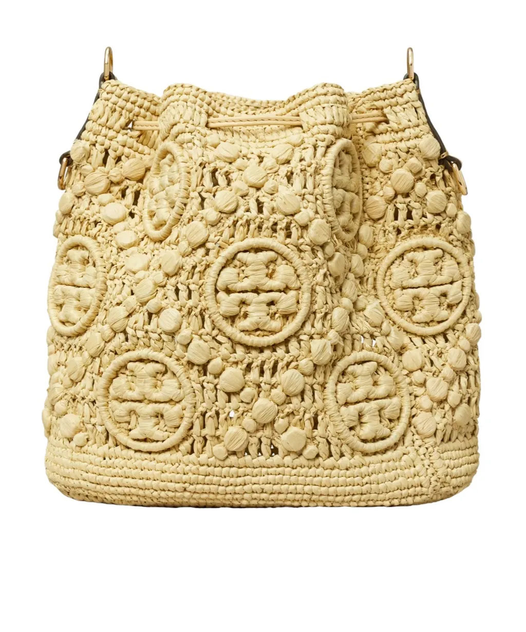 T Monogram Drawstring Bucket Bag