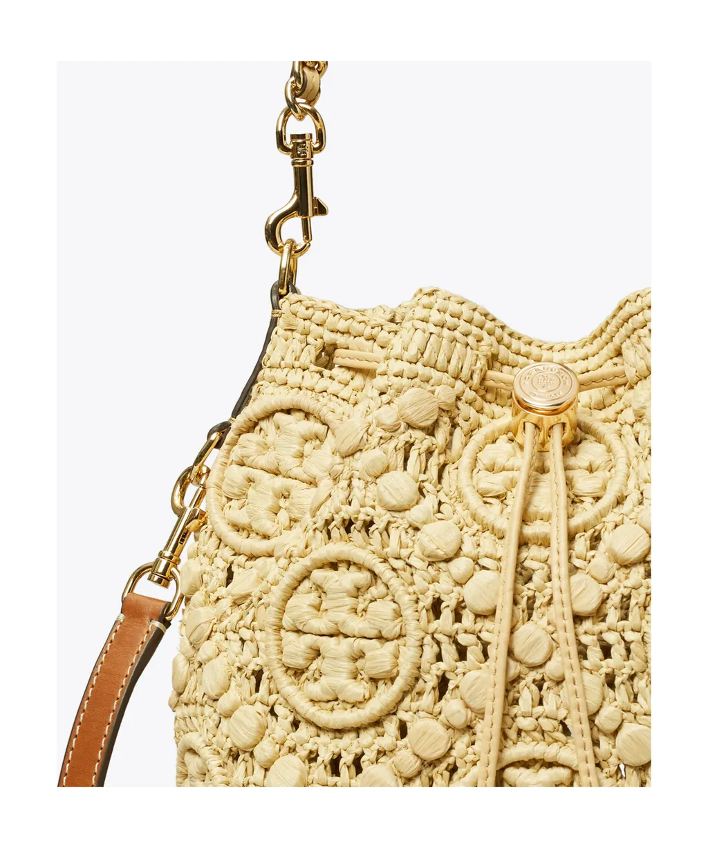 T Monogram Drawstring Bucket Bag