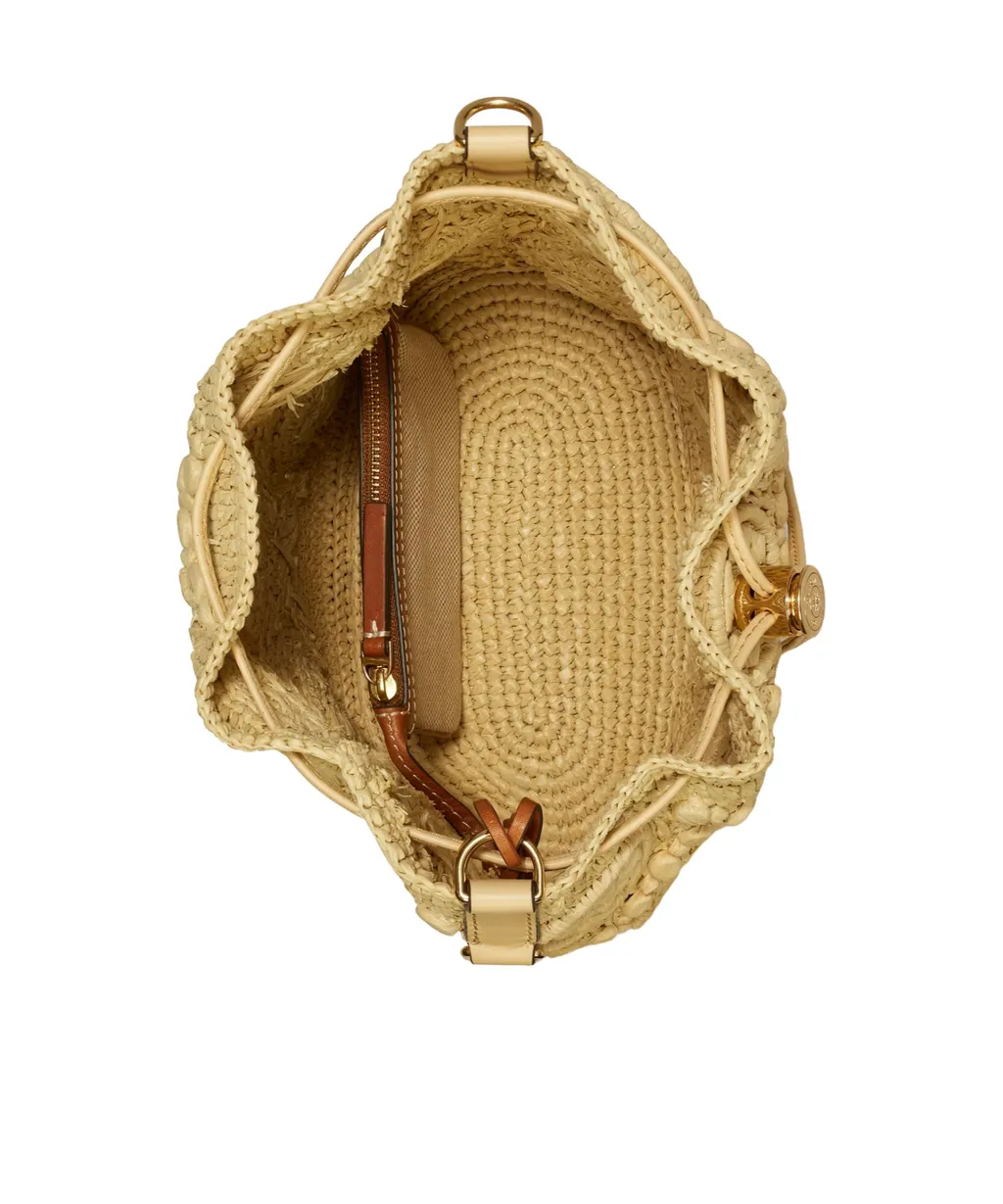 T Monogram Drawstring Bucket Bag