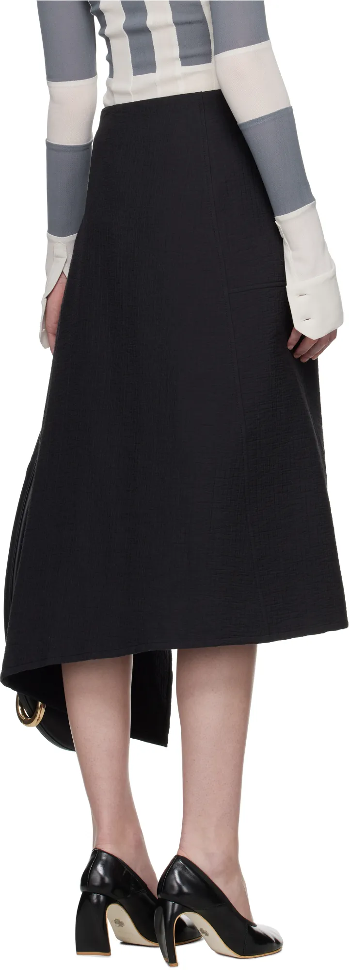 Wrap-Effect Midi Skirt