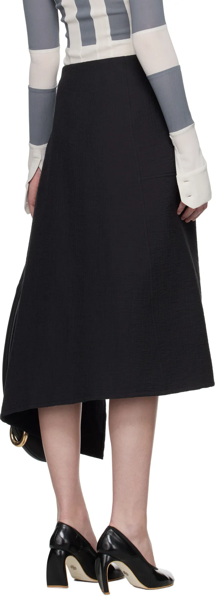 Wrap-Effect Midi Skirt