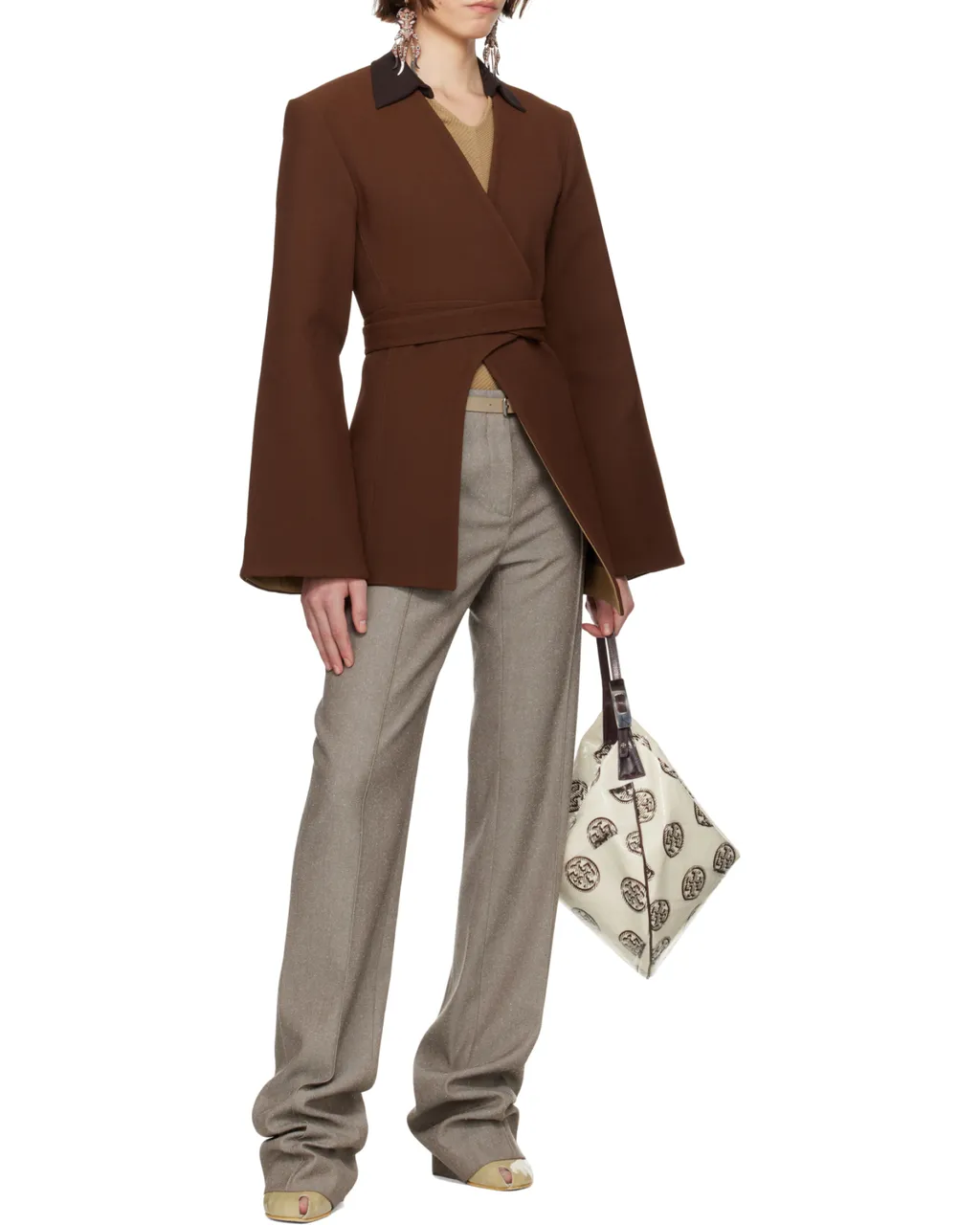 Asymmetrical Pique Wrap Jacket