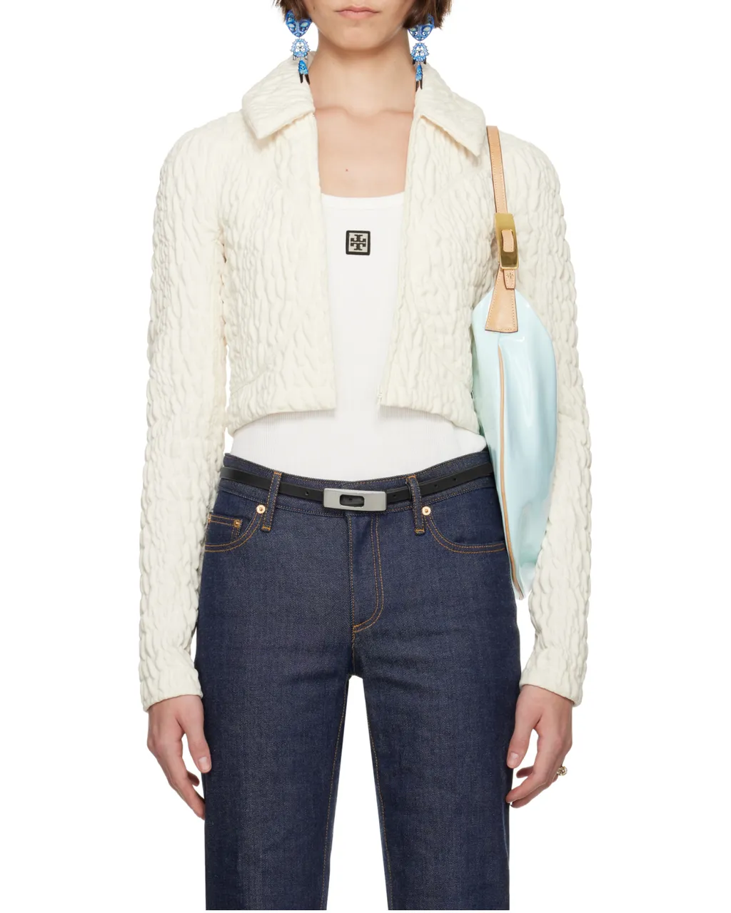 Cropped Wool And Silk Jacket