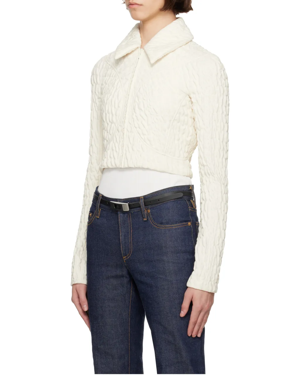Cropped Wool And Silk Jacket